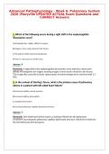 Advanced Pathophysiology - Week 6&colon; Pulmonary System&NewLine;2026 &vert;Maryville UPDATED ACTUAL Exam Questions and&NewLine;CORRECT Answers