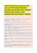 1186 FLORIDA GENERAL INSTRUCTOR TECH COURSE EXAM STUDY GUIDE 2026 COMPLETE QUESTIONS WITH CORRECT DETAILED ANSWERS &vert;&vert; 100&percnt; GUARANTEED PASS RECENT VERSION
