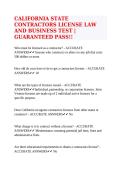 CALIFORNIA STATE &NewLine;CONTRACTORS LICENSE LAW &NewLine;AND BUSINESS TEST &vert; &NewLine;GUARANTEED PASS&excl;