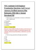 NYC Assistant Civil Engineer &NewLine;Examination Questions And Correct &NewLine;Answers &lpar;Verified Answers&rpar; Plus &NewLine;Rationales 2026 Q&A &vert; Instant &NewLine;Download Pdf 