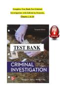 Complete Test Bank For Criminal Investigation 13th Edition by Swanson&comma; Chapter 1 to 22
