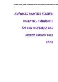 Complete Test Bank for Advanced Practice Nursing&colon; Essential Knowledge for the Profession&comma; 3rd Edition by DeNisco & Barker &ndash; All 31 Chapters with Verified Answers & Detailed Rationales &vert; 2025&sol;2026 Updated &vert; A&plus; Graded