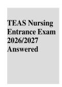 TEAS Nursing Entrance Exam Answered &vert; Practice Questions with Correct Answers & Detailed Rationales &vert; Comprehensive ATI TEAS Study Guide