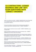 CA CONTRACTORS LICENSE &NewLine;BUSINESS AND LAW TEST &NewLine;EXAM QUESTIONS WITH &NewLine;CORRECT ANSWERS
