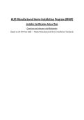 HUD Manufactured Home Installation Program &lpar;MHIP&rpar;&NewLine;Installer Certification Actual Test&NewLine;Questions and Answers with Rationales&NewLine;