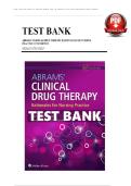 Complete Test Bank for Abrams' Clinical Drug Therapy&colon; Rationales for Nursing Practice&comma; 12th Edition by Frandsen & Pennington &ndash; All Chapters 1&ndash;61 with Verified Answers & Detailed Rationales &vert; 2025&sol;2026 Updated &vert; A&plus; Graded