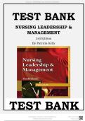 Test Bank for Nursing Leadership & Management 3rd Edition by Patricia Kelly All Chapters Fully Covered
