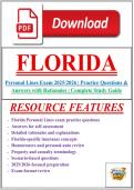Florida Personal Lines Exam 2025&sol;2026 &vert; Practice Questions & Answers with Rationales &vert; Complete Study Guide