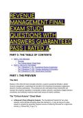 2026&sol;2027 S-Tier Revenue Management Final Exam Study Guide &vert; Advanced Q&A&comma; Case Studies & Grandmaster Synthesis &lpar;A&plus; Guaranteed&rpar;