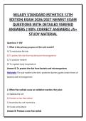 MILADY STANDARD ESTHETICS 12TH EDITION EXAM 2026&sol;2027 NEWEST EXAM QUESTIONS WITH DETAILED VERIFIED ANSWERS &lpar;100&percnt; CORRECT ANSWERS&rpar; &sol;A&plus; STUDY MATERIAL