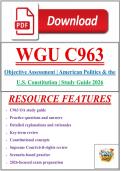 WGU C963 Objective Assessment &vert; American Politics & the U&period;S&period; Constitution &vert; Study Guide 2026