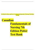 Test Bank for Potter and Perry's Canadian Fundamentals of Nursing 7th Edition by Astle &vert; Complete Review