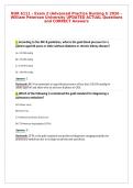 NUR 6111 &ndash; Exam 2 &lpar;Advanced Practice Nursing I&rpar; 2026 &ndash;&NewLine;William Peterson University UPDATED ACTUAL Questions&NewLine;and CORRECT Answers