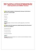 NUR 6111 Weeks 1-7 Advanced Pathophysiology Quiz&NewLine;2026 &ndash; William Peterson University UPDATED ACTUAL&NewLine;Exam Questions and CORRECT Answers