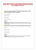 Galen NUR 242 Exam 2 Med-Surg Comprehensive Study&NewLine;Guide 2026 &ndash; Galen College UPDATED ACTUAL Questions&NewLine;and CORRECT Answers
