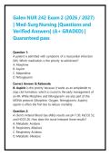 Galen NUR 242 Exam 2 &lpar;2026 &sol; 2027&rpar; &vert; Med-Surg Nursing &vert;Questions and Verified Answers&vert; &lpar;A&plus; GRADED&rpar; &vert; Guaranteed pass 