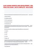 CLEP HUMAN GROWTH AND DEVELOPMENT REA&NewLine;PRACTICE EXAM 1 WITH COMPLETE SOLUTIONS