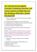 New York Private Investigator &NewLine;Licensing Examination Questions And &NewLine;Correct Answers &lpar;Verified Answers&rpar; &NewLine;Plus Rationales 2026 Q&A &vert; Instant &NewLine;Download Pdf 