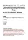 N212 Pathophysiology Exam 1 2026 Actual Test Bank &vert; Eastwick College &vert; 200&plus; Questions with Correct Answers & Detailed Rationales &vert; Latest Update