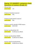 Boeing 747-8 400ERF Limitations Exam Questions & Answers &lpar;Grade A&plus;&rpar;&period;docx&NewLine;&NewLine;