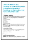 APEA CEU FNP Exam Prep &lpar;2026&sol;2027&rpar; &ndash; 200 Practice Questions & Answers for Family Nurse Practitioner Certification Exam Prep Review GURANTEED PASS