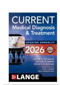 TEST BANK FOR CURRENT Medical Diagnosis & Treatment 2026 65th Edition by Maxine A&period; Papadakis&comma; Michael W&period; Rabow&comma; Kenneth R&period; McQuaid ISBN&colon;978-1266135545 COMPLETE GUIDE ALL CHAPTERS COVERED 100&percnt; VERIFIED A&plus; GRADE ASSURED &excl;&excl;&excl;&excl;&excl;&excl;NEW LATEST UPDATE&excl;&excl;&excl;&excl;&excl;