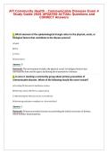 ATI Community Health - Communicable Diseases Exam 4&NewLine;Study Guide 2026 UPDATED ACTUAL Questions and&NewLine;CORRECT Answers
