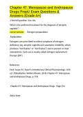 Chapter 47 Menopause and Andropause Drugs PrepU Exam Questions & Answers &lpar;Grade A&plus;&rpar;&period;docx&NewLine;&NewLine;