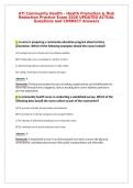 ATI Community Health - Health Promotion & Risk&NewLine;Reduction Practice Exam 2026 UPDATED ACTUAL&NewLine;Questions and CORRECT Answers