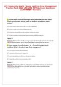 ATI Community Health &vert; Home Health & Case Management&NewLine;Practice Pack 2026 UPDATED ACTUAL Exam Questions&NewLine;and CORRECT Answers