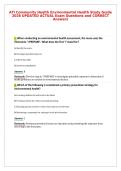 ATI Community Health Environmental Health Study Guide&NewLine;2026 UPDATED ACTUAL Exam Questions and CORRECT&NewLine;Answers