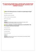 ATI Community Health Exam 2 Study Guide&colon; Epidemiology&NewLine;& Public Health 2026 UPDATED ACTUAL Questions and&NewLine;CORRECT Answers