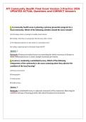 ATI Community Health Final Exam Version 3 Practice 2026&NewLine;UPDATED ACTUAL Questions and CORRECT Answers