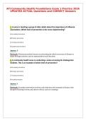 ATI Community Health Foundations Exam 1 Practice 2026&NewLine;UPDATED ACTUAL Questions and CORRECT Answers
