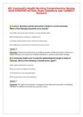 ATI Community Health Nursing Comprehensive Review&NewLine;2026 UPDATED ACTUAL Exam Questions and CORRECT&NewLine;Answers