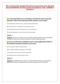 ATI Community Health Nursing Comprehensive Review&NewLine;2026 UPDATED ACTUAL Exam Questions and CORRECT&NewLine;Answers