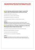 ATI Community Health Nursing Practice Exam 2026&NewLine;UPDATED ACTUAL Questions and CORRECT Answers