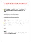 ATI Community Health Nursing Practice Exam 2026&NewLine;UPDATED ACTUAL Questions and CORRECT Answers