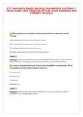 ATI Community Health Nursing&colon; Foundations and Week 1&NewLine;Study Guide 2026 UPDATED ACTUAL Exam Questions and&NewLine;CORRECT Answers
