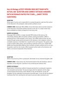 Hesi A2 Biology LATEST VERSION 2026-2027 EXAM WITH&NewLine;ACTUAL 180 QUESTION AND CORRECT DETAILED ANSWERS&NewLine;WITH RATIONALES&period;RATED FIVE STARS&period;&comma;&comma;&comma; &lpar;MOST TESTED&NewLine;QUESTIONS&rpar; MOST EXPECTED QUESTIONS FOR THE EXAM &ndash; MUST KNOW BEFORE THE EXAM&period;