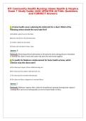 ATI Community Health Nursing&colon; Home Health & Hospice&NewLine;Exam 7 Study Guide 2026 UPDATED ACTUAL Questions&NewLine;and CORRECT Answers