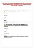 ATI Community Health Week 8 Study Guide &lpar;Public Health&NewLine;Policy & Ethics&rpar; 2026 UPDATED ACTUAL Exam Questions&NewLine;and CORRECT Answers