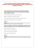 ATI Community Health&colon; Communicable Diseases &&NewLine;Infection Control Exam 4 UPDATED ACTUAL Questions and&NewLine;CORRECT Answers