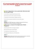 ATI Community Health&colon; Disaster Preparedness & Triage&NewLine;Exam 2026 UPDATED ACTUAL Questions and CORRECT&NewLine;Answers