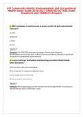 ATI Community Health&colon; Environmental and Occupational&NewLine;Health Study Guide 2026&sol;2027 UPDATED ACTUAL Exam&NewLine;Questions and CORRECT Answers