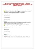 ATI Community Health&colon; Epidemiology & Disease&NewLine;Prevention Exam 2 2026 UPDATED ACTUAL Questions and&NewLine;CORRECT Answers