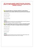 ATI Community Health&colon; Health Promotion Strategies&NewLine;&lpar;Week 3&rpar; 2026 UPDATED ACTUAL Exam Questions and&NewLine;CORRECT Answers