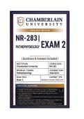 NR 283 Exam 2 Pathophysiology &vert; Questions & Answers 2026&sol;2027 &vert; Chamberlain