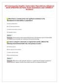 ATI Community Health&colon; Vulnerable Populations &lpar;Week 6&rpar;&NewLine;2026 UPDATED ACTUAL Exam Questions and CORRECT&NewLine;Answers