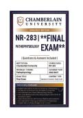 NR 283 Exam 1&comma; Exam 2 & Final Exam Bundled &vert;  Pathophysiology &vert; Questions & Answers 2026&sol;2027 &vert; Chamberlain